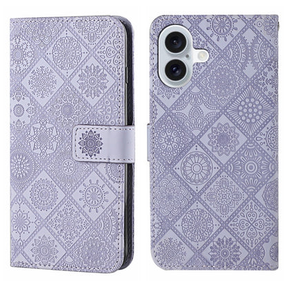 Ethnic Style Embossed Pattern Leather Phone Case, For iPhone 16 Plus, For iPhone 16, For iPhone 15 Pro Max