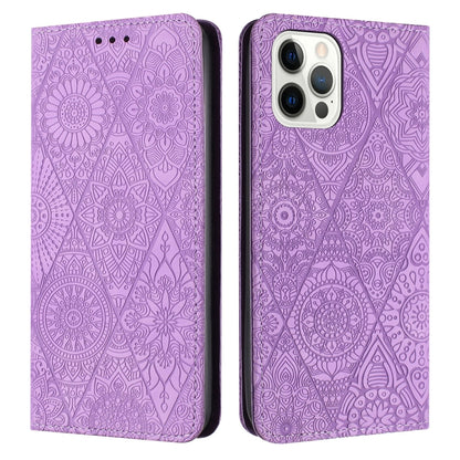 Ethnic Embossed Adsorption Leather Phone Case