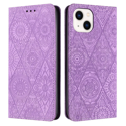 Ethnic Embossed Adsorption Leather Phone Case