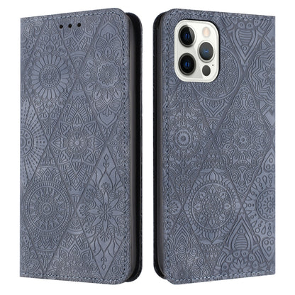 Ethnic Embossed Adsorption Leather Phone Case, For iPhone Air, For iPhone 16 Pro Max, For iPhone 16 Pro, For iPhone 16 Plus