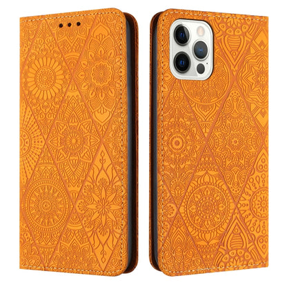 Ethnic Embossed Adsorption Leather Phone Case, For iPhone Air, For iPhone 16 Pro Max, For iPhone 16 Pro, For iPhone 16 Plus