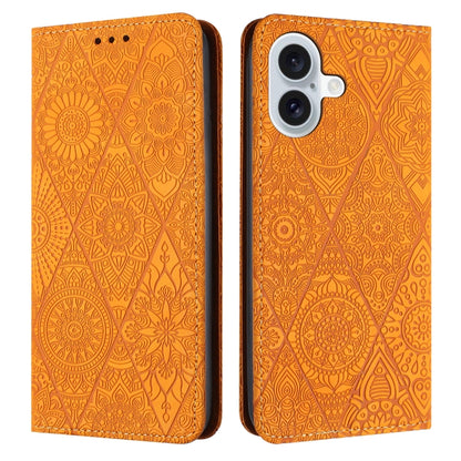 Ethnic Embossed Adsorption Leather Phone Case, For iPhone Air, For iPhone 16 Pro Max, For iPhone 16 Pro, For iPhone 16 Plus