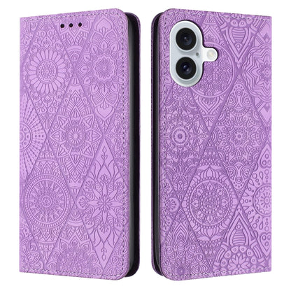 Ethnic Embossed Adsorption Leather Phone Case, For iPhone Air, For iPhone 16 Pro Max, For iPhone 16 Pro, For iPhone 16 Plus