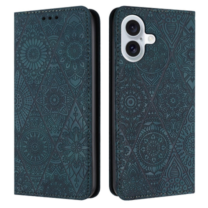Ethnic Embossed Adsorption Leather Phone Case, For iPhone Air, For iPhone 16 Pro Max, For iPhone 16 Pro, For iPhone 16 Plus