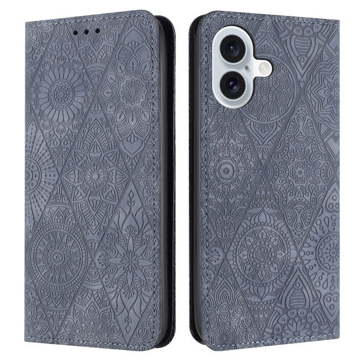 Ethnic Embossed Adsorption Leather Phone Case, For iPhone Air, For iPhone 16 Pro Max, For iPhone 16 Pro, For iPhone 16 Plus