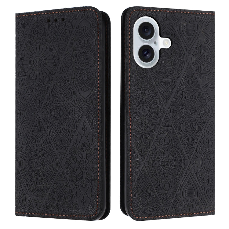 Ethnic Embossed Adsorption Leather Phone Case, For iPhone Air, For iPhone 16 Pro Max, For iPhone 16 Pro, For iPhone 16 Plus
