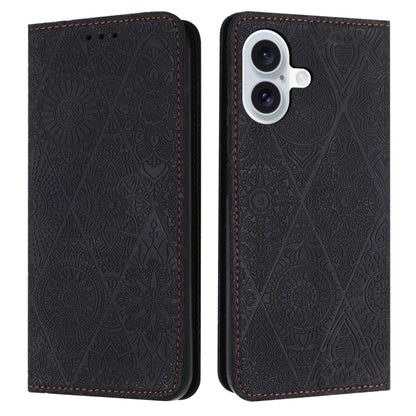 Ethnic Embossed Adsorption Leather Phone Case, For iPhone Air, For iPhone 16 Pro Max, For iPhone 16 Pro, For iPhone 16 Plus