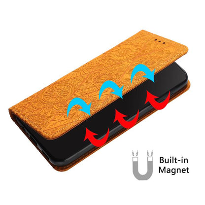 Ethnic Embossed Adsorption Leather Phone Case, For iPhone Air, For iPhone 16 Pro Max, For iPhone 16 Pro, For iPhone 16 Plus