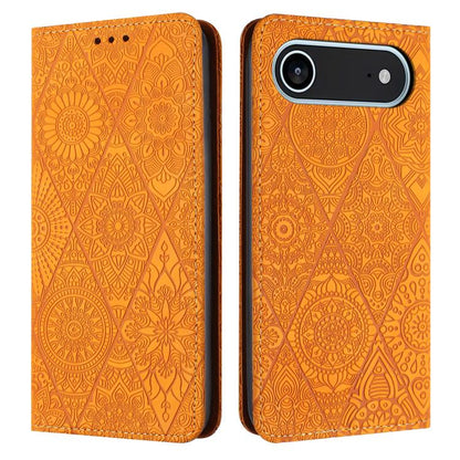 Ethnic Embossed Adsorption Leather Phone Case, For iPhone Air, For iPhone 16 Pro Max, For iPhone 16 Pro, For iPhone 16 Plus