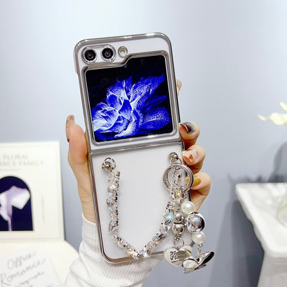Plating PC Phone Case with Bracelet, For Samsung Galaxy Z Flip5