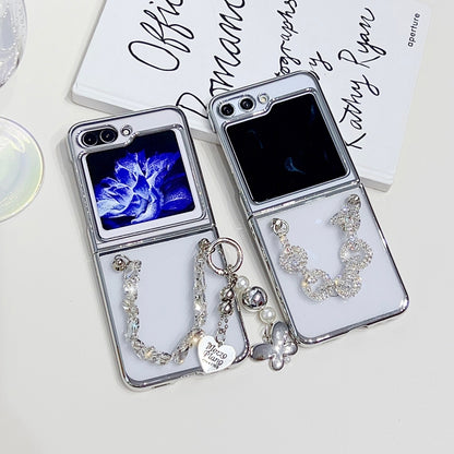 Plating PC Phone Case with Bracelet, For Samsung Galaxy Z Flip5