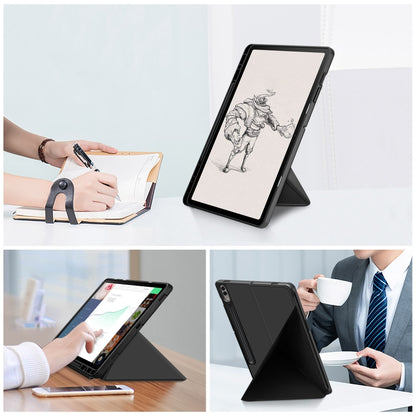 Cloth Texture Multi-folding Horizontal Flip Leather Tablet Case