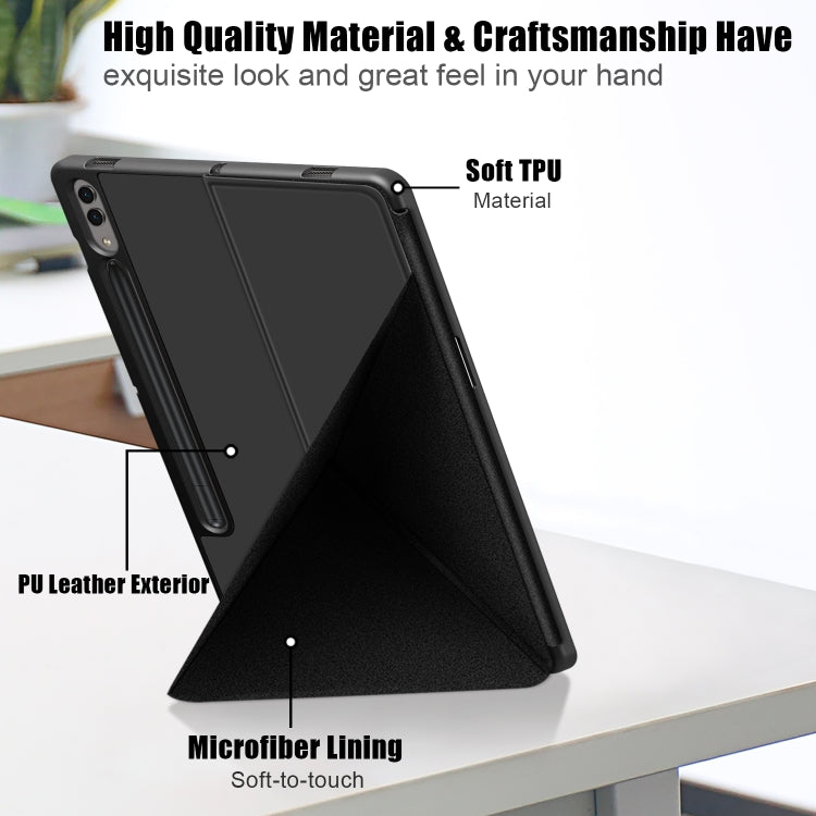 Cloth Texture Multi-folding Horizontal Flip Leather Tablet Case