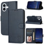 Embossed Happy Cat Pattern Flip Leather Phone Case, For iPhone Air, For iPhone 16 Pro Max, For iPhone 16 Pro, For iPhone 16