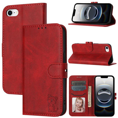 Embossed Happy Cat Pattern Flip Leather Phone Case, For iPhone 18 Pro / 17 Pro, For iPhone 18 Pro Max / 17 Pro Max, For iPhone 17e / 16e, For iPhone 17