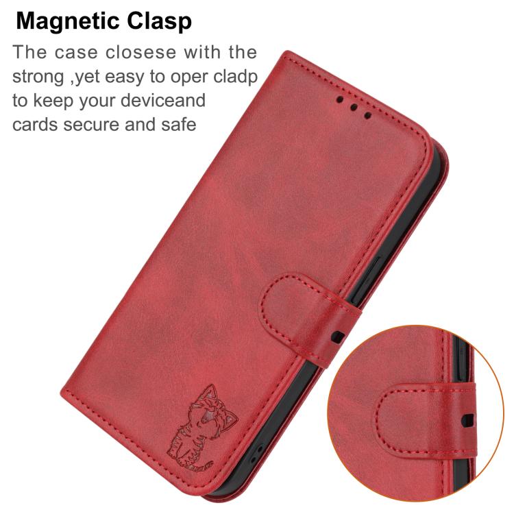Embossed Happy Cat Pattern Flip Leather Phone Case, For iPhone 18 Pro / 17 Pro, For iPhone 18 Pro Max / 17 Pro Max, For iPhone 17e / 16e, For iPhone 17