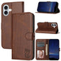Embossed Happy Cat Pattern Flip Leather Phone Case, For iPhone 17e / 16e, For iPhone 17 Pro Max, For iPhone 17 Pro, For iPhone 17