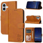 Embossed Happy Cat Pattern Flip Leather Phone Case, For iPhone 17e / 16e, For iPhone 17 Pro Max, For iPhone 17 Pro, For iPhone 17
