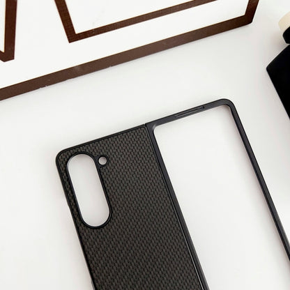 Braided Leather Texture PC Phone Case, For Samsung Galaxy Z Fold5, For Samsung Galaxy Z Flip5