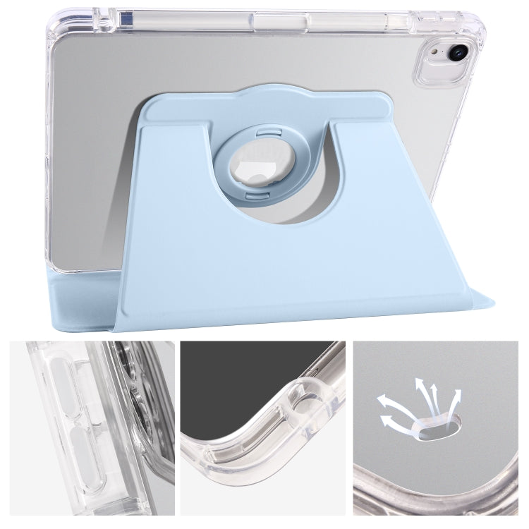 Clear Acrylic 360 Rotation Detachable Leather Tablet Case, For iPad Pro 11 2022 / Air 10.9 2022