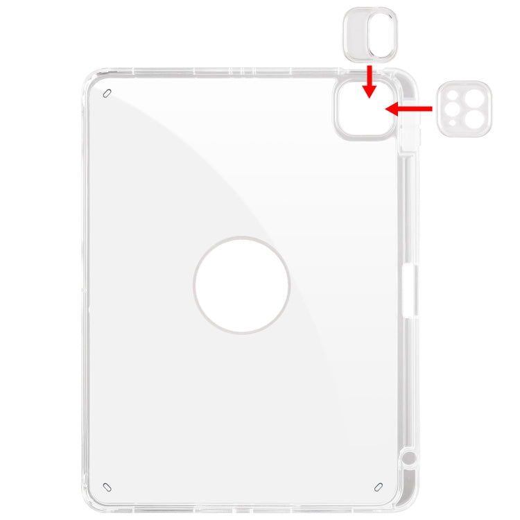 Clear Acrylic 360 Rotation Detachable Leather Tablet Case, For iPad Pro 11 2022 / Air 10.9 2022