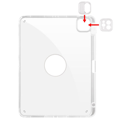Clear Acrylic 360 Rotation Detachable Leather Tablet Case, For iPad Pro 11 2022 / Air 10.9 2022