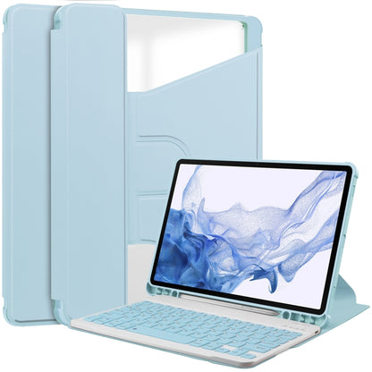 360 Rotation Transparent Smart Leather Case with Keyboard