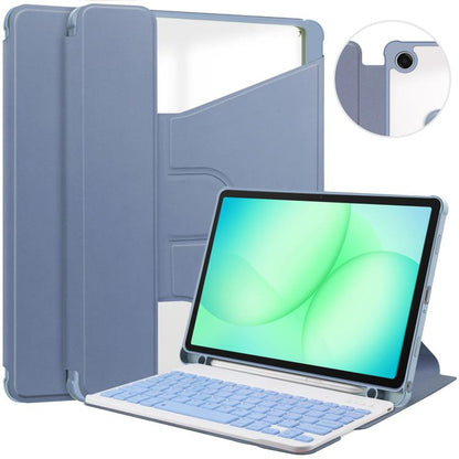 360 Rotation Transparent Smart Leather Case with Keyboard, For Samsung Galaxy Tab A11+, For Samsung Galaxy Tab S9 FE / S10 FE, For Samsung Galaxy Tab S9 FE+ / S10+, For Samsung Galaxy Tab A9+