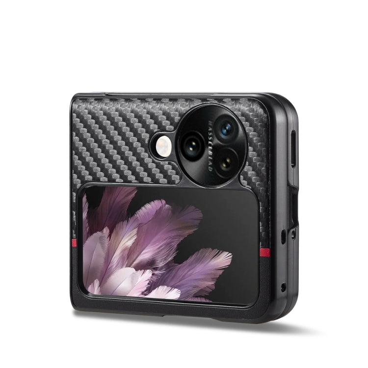 LC.IMEEKE 3 in 1 Carbon Fiber Texture Shockproof Phone Case, For OPPO Find N3 Flip, For OPPO Find N