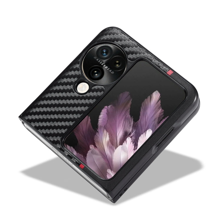 LC.IMEEKE 3 in 1 Carbon Fiber Texture Shockproof Phone Case, For OPPO Find N3 Flip, For OPPO Find N