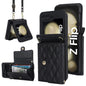 Rhombic Texture Card Bag PU Phone Case with Long Lanyard, For Galaxy Z Flip8 5G, For Samsung Galaxy Z Flip7 FE / Flip6, For Samsung Galaxy Z Flip7 5G