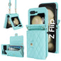 Rhombic Texture Card Bag PU Phone Case with Long Lanyard, For Galaxy Z Flip8 5G, For Samsung Galaxy Z Flip7 FE / Flip6, For Samsung Galaxy Z Flip7 5G
