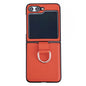 Solid Color Litchi Leather Texture Protective Phone Case with Ring