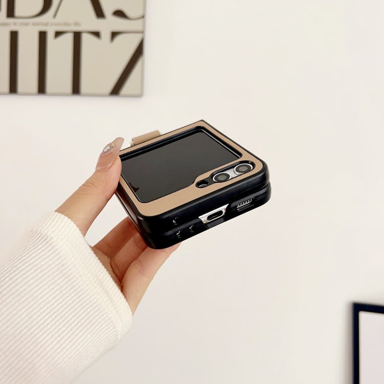 Solid Color Litchi Leather Texture Protective Phone Case with Ring, For Samsung Galaxy Z Flip5
