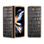 Crocodile Texture Genuine Leather Electroplating Phone Case, For Samsung Galaxy S23 FE 5G, For Samsung Galaxy Z Fold5, For Samsung Galaxy Z Flip5