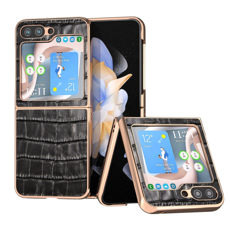 Crocodile Texture Genuine Leather Electroplating Phone Case, For Samsung Galaxy S23 FE 5G, For Samsung Galaxy Z Fold5, For Samsung Galaxy Z Flip5