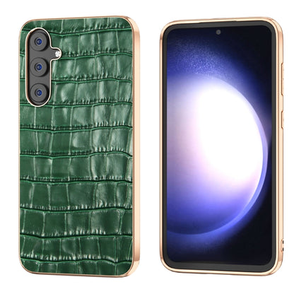 Crocodile Texture Genuine Leather Electroplating Phone Case, For Samsung Galaxy S23 FE 5G, For Samsung Galaxy Z Fold5, For Samsung Galaxy Z Flip5