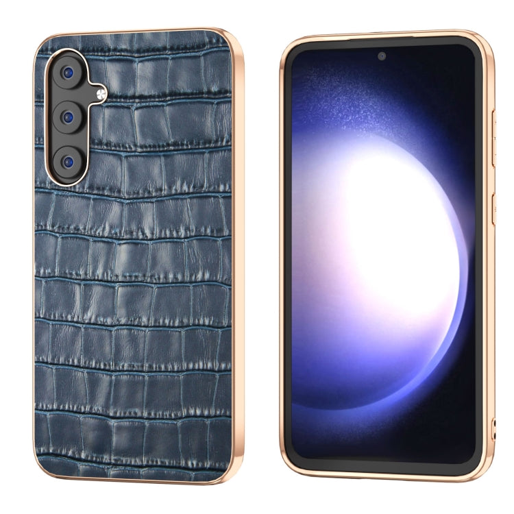 Crocodile Texture Genuine Leather Electroplating Phone Case, For Samsung Galaxy S23 FE 5G, For Samsung Galaxy Z Fold5, For Samsung Galaxy Z Flip5
