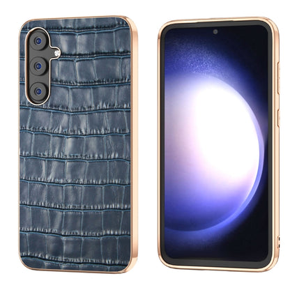 Crocodile Texture Genuine Leather Electroplating Phone Case, For Samsung Galaxy S23 FE 5G, For Samsung Galaxy Z Fold5, For Samsung Galaxy Z Flip5