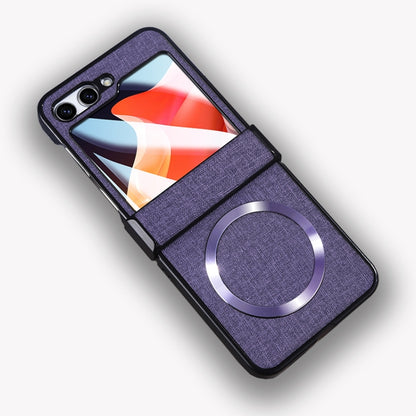 MagSafe Back Screen Film Integrated Cloth Texture Phone Case, For Samsung Galaxy Z Flip6 / Flip7 FE, For Samsung Galaxy Z Flip5