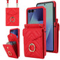 V-shaped RFID Card Slot Phone Case with Ring Holder, For Samsung Galaxy Z Flip7 5G, For Samsung Galaxy Z Flip6 / Flip7 FE, For Samsung Galaxy Z Flip5