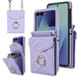 V-shaped RFID Card Slot Phone Case with Ring Holder, For Samsung Galaxy Z Flip7 5G, For Samsung Galaxy Z Flip6 / Flip7 FE, For Samsung Galaxy Z Flip5