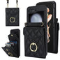 Diamond Lattice RFID Card Slot Phone Case with Ring Holder