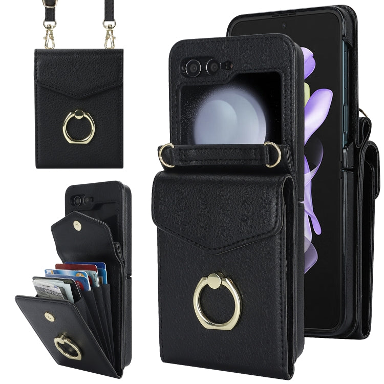 Litchi Texture RFID Card Slot Phone Case with Ring Holder