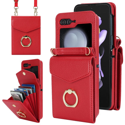 Litchi Texture RFID Card Slot Phone Case with Ring Holder