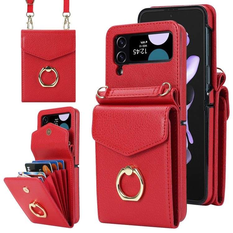 Litchi Texture RFID Card Slot Phone Case with Ring Holder