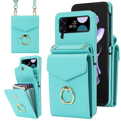 Litchi Texture RFID Card Slot Phone Case with Ring Holder