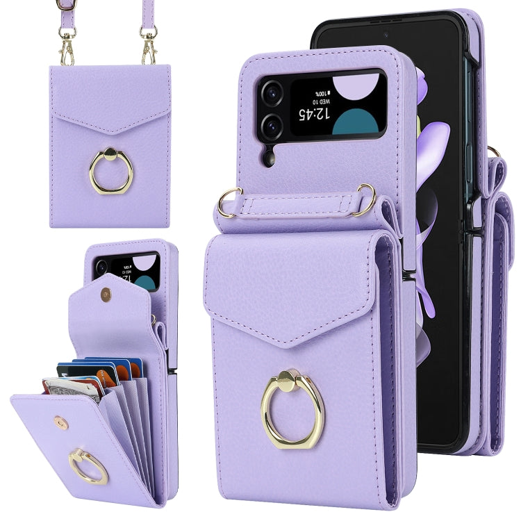 Litchi Texture RFID Card Slot Phone Case with Ring Holder