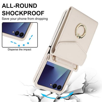 Litchi Texture RFID Card Slot Phone Case with Ring Holder, For Samsung Galaxy Z Flip7 5G, For Samsung Galaxy Z Flip6 / Flip7 FE, For Samsung Galaxy Z Flip5, For Samsung Galaxy Z Flip4