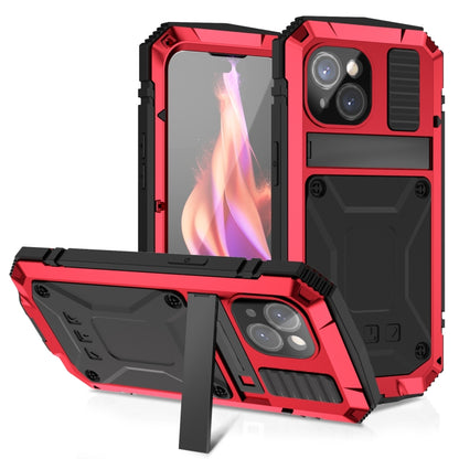 R-JUST Shockproof Life Waterproof Dust-proof Metal + Silicone Phone Case with Holder